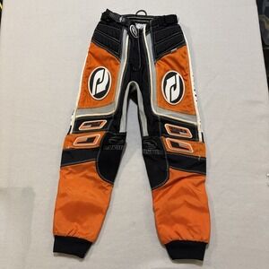 Answer Racing Kids Pants Sz 24 Orange Black W/1 Leg Pad